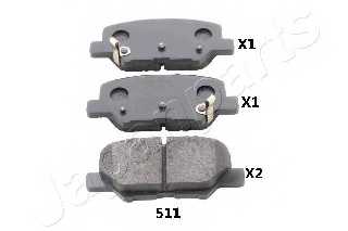 Колодки тормозные дисковые задний <b>JAPANPARTS PP-511AF</b> - изображение