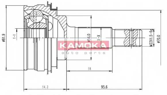 Шрус, внеш. 26/23/56MM TOYOTA CARINA II 97-92,C <b>KAMOKA 6592</b> - изображение