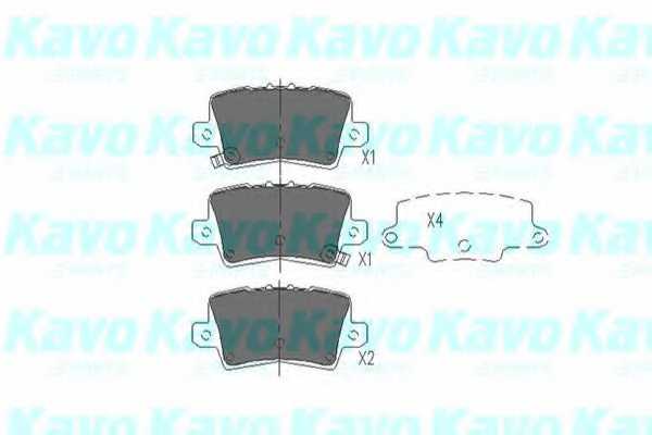 Колодки тормозные HONDA CIVIC VIII Hatchback 06- задние <b>KAVO PARTS KBP-2014</b> - изображение
