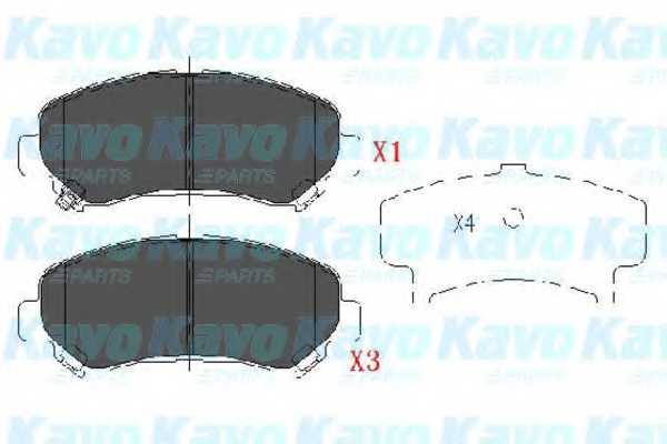 Колодки тормозные дисковые для NISSAN QASHQAI(J10,JJ10), X-TRAIL(T31) / SUZUKI KIZASHI(FR) <b>KAVO PARTS KBP-6519</b> - изображение