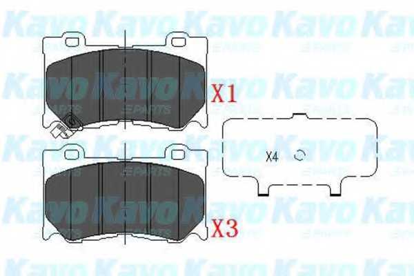 Колодки тормозные дисковые для INFINITI FX, G / NISSAN 370 Z(Z34) <b>KAVO PARTS KBP-6581</b> - изображение