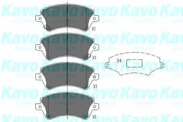 Колодки тормозные TOYOTA COROLLA (E12) 1.4/1.6/1.8/2.0 00>02/02> передние <b>KAVO PARTS KBP-9012</b> - изображение