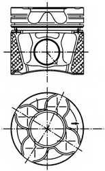 Поршень KOLBENSCHMIDT 99535600 - изображение Поршень KOLBENSCHMIDT 99535600 - изображение