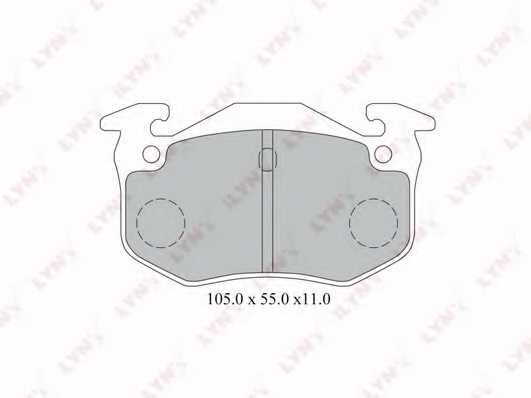 Колодки тормозные дисковые задний для CITROEN SAXO, XSARA, ZX / PEUGEOT 106, 205, 206, 306 / RENAULT 11, 19, 9, CLIO, MEGANE, THALIA <b>LYNXauto BD-2222</b> - изображение