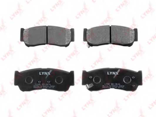 Колодки тормозные дисковые задний для HYUNDAI H-1, SANTA FE(CM) <b>LYNXauto BD-3616</b> - изображение 1