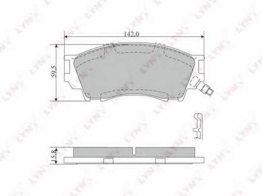 Колодки тормозные дисковые передний для MAZDA B-SERIE(UF), XEDOS 9(TA) <b>LYNXauto BD-5114</b> - изображение