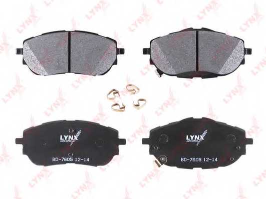 Колодки тормозные дисковые передний для TOYOTA AURIS(NZE18#, ZRE18#, ZWE18#), COROLLA(NDE18#, NRE18#, ZRE17#, ZRE18#) <b>LYNXauto BD-7605</b> - изображение 1