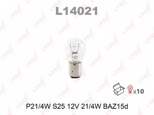 Лампа накаливания P21/4W 12В 21/4Вт LYNXauto L14021 - изображение