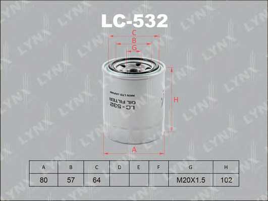 Фильтр масляный LYNXauto LC-532 - изображение
