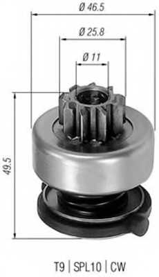 Ведущая шестерня стартера MAGNETI MARELLI AMB0301 / 940113020301 - изображение