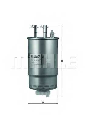 Фильтр топливный MAHLE ORIGINAL 70365407 / KL 567 - изображение
