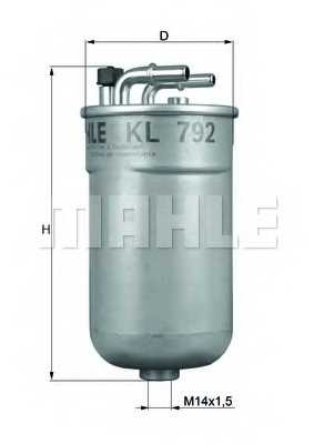 Фильтр топливный MAHLE ORIGINAL 70547799 / KL 792 - изображение