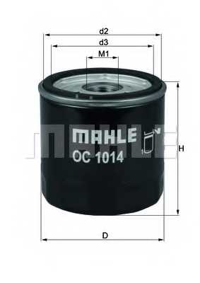 Фильтр масляный MAHLE ORIGINAL 70582182 / OC 1014 - изображение