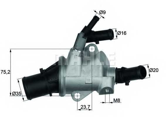 Термостат охлаждающей жидкости MAHLE ORIGINAL 70808605 / TI 148 88 - изображение