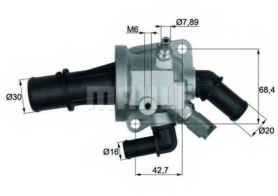 Термостат охлаждающей жидкости MAHLE ORIGINAL 70808618 / TI 164 88 - изображение
