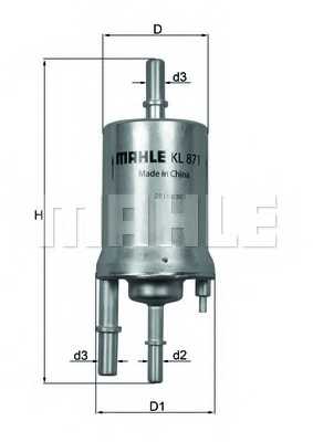 Фильтр топливный MAHLE ORIGINAL 72340751 / KL 871 - изображение