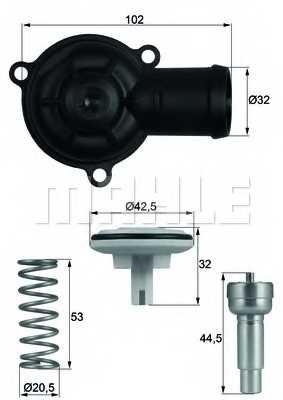 Термостат охлаждающей жидкости MAHLE ORIGINAL 72352696 / TI 220 87D - изображение