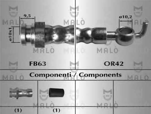 Тормозной шланг <b>MALO 80039</b> - изображение