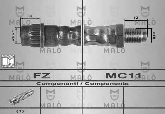 Тормозной шланг MALO 80252 - изображение Тормозной шланг MALO 80252 - изображение