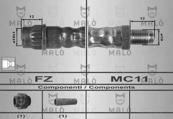 Тормозной шланг MALO 80257 - изображение Тормозной шланг MALO 80257 - изображение