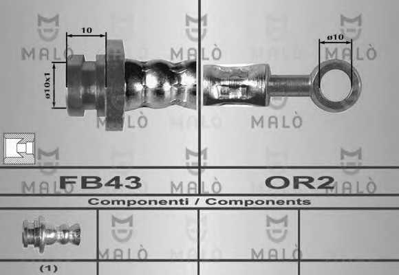 Тормозной шланг <b>MALO 80572</b> - изображение