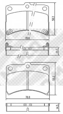 Колодки тормозные дисковые передний для DAIHATSU CUORE(L7#) <b>MAPCO 6726</b> - изображение Колодки тормозные дисковые передний для DAIHATSU CUORE(L7#) <b>MAPCO 6726</b> - изображение