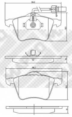 Колодки тормозные дисковые передний для VW TRANSPORTER(70XA, 70XB, 70XC, 70XD, 7DB, 7DK, 7DW) <b>MAPCO 6771</b> - изображение