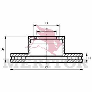 Тормозной диск MERITOR MBR5077 - изображение