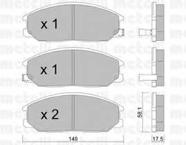 Колодки тормозные дисковые для DAEWOO REXTON(GAB#) / SSANGYONG ACTYON SPORTS(QJ), ACTYON, KYRON, REXTON(GAB#) <b>METELLI 22-0632-0</b> - изображение