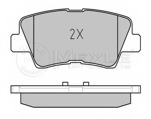 Колодки тормозные дисковые задний для HYUNDAI SONATA(NF) / KIA OPIRUS(GH), SOUL(AM) / SSANGYONG KORANDO <b>MEYLE 025 249 3415/W / MBP0681</b> - изображение 1