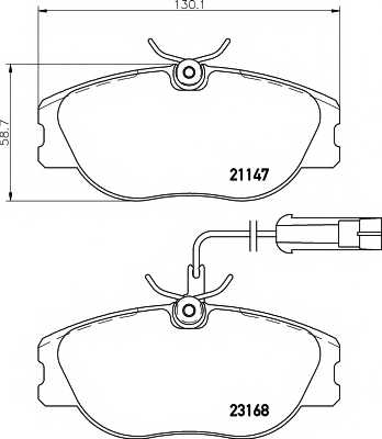 Колодки тормозные дисковые для FIAT COUPE(FA/175), TIPO(160) / LANCIA DEDRA(835), DELTA(831AB0,836), KAPPA(838,838A,838B), THE Колодки тормозные дисковые для FIAT COUPE(FA/175), TIPO(160) / LANCIA DEDRA(835), DELTA(831AB0,836), KAPPA(838,838A,838B), THEMA(834) <b>MINTEX MDB2194 / 21147</b> - изображение