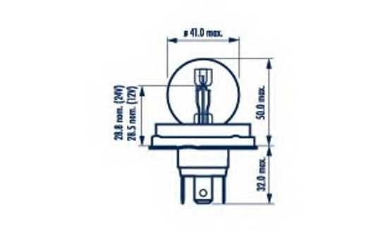 Лампа накаливания R2(Bilux) 12В 45/40Вт NARVA 49211 - изображение Лампа накаливания R2(Bilux) 12В 45/40Вт NARVA 49211 - изображение