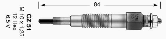 Свеча накаливания NGK CZ51 / 3209 - изображение