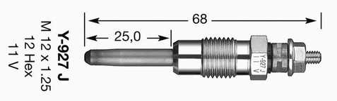 Свеча накаливания NGK Y-927J / 4916 - изображение