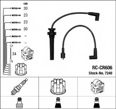Комплект проводов зажигания NGK RC-CR606 / 7248 - изображение Комплект проводов зажигания NGK RC-CR606 / 7248 - изображение