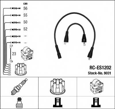 Комплект проводов зажигания NGK RC-ES1202 / 9031 - изображение