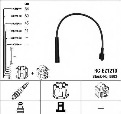 Комплект проводов зажигания NGK RC-EZ1210 / 5903 - изображение