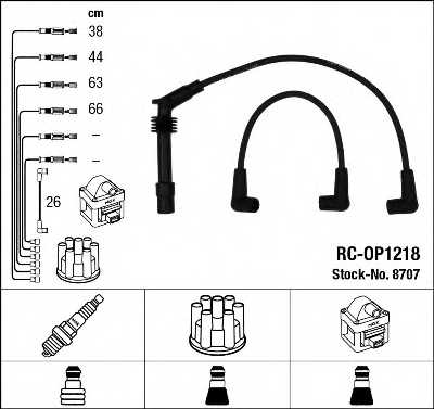 Комплект проводов зажигания NGK RC-OP1218 / 8707 - изображение Комплект проводов зажигания NGK RC-OP1218 / 8707 - изображение