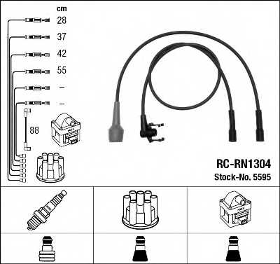 Комплект проводов зажигания NGK RC-RN1304 / 5595 - изображение Комплект проводов зажигания NGK RC-RN1304 / 5595 - изображение