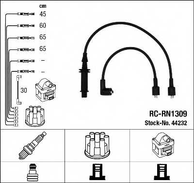Комплект проводов зажигания NGK RC-RN1309 / 44232 - изображение