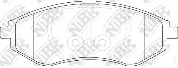 Колодки тормозные дисковые передний для CHEVROLET AVEO(T200,T250,T255,T300), COBALT, KALOS / DAEWOO AVEO, KALOS(KLAS) <b>NiBK PN0370</b> - изображение