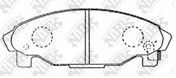Колодки тормозные дисковые передний для DAIHATSU CHARADE(G200,G202,G203), GRAN MOVE(G3) <b>NiBK PN6340</b> - изображение