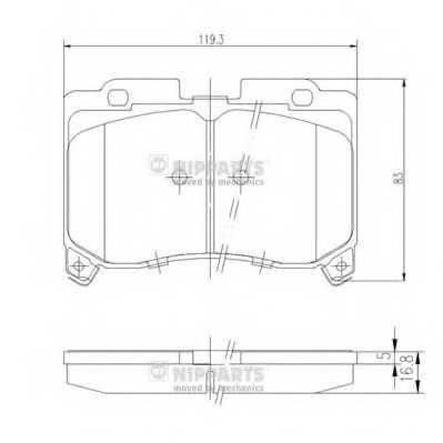 Колодки тормозные дисковые для TOYOTA SOARER(#Z3#), SUPRA(JZA80) <b>NIPPARTS J3602069</b> - изображение