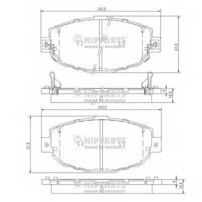 Колодки тормозные дисковые для LEXUS GS(JZS160,UZS160#,UZS161), IS SportCross, IS(GXE1#,JCE1#), LS(UCF10,UCF20) <b>NIPPARTS J3602087</b> - изображение