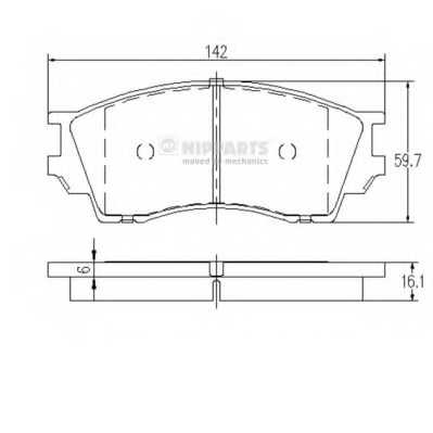 Колодки тормозные дисковые для MAZDA B-SERIE(UF,UN), XEDOS 9(TA) <b>NIPPARTS J3603040</b> - изображение