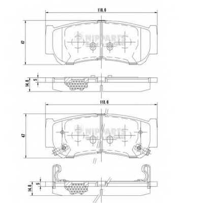 Колодки тормозные дисковые для HYUNDAI H-1, SANTA FE(CM,DM,SM) <b>NIPPARTS J3610517</b> - изображение
