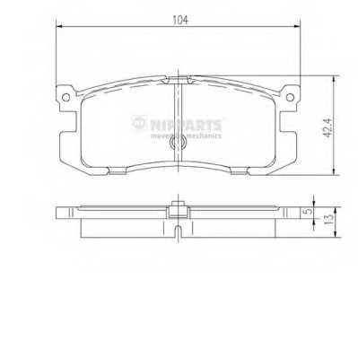 Колодки тормозные дисковые для MAZDA 626(GC,GD,GV) <b>NIPPARTS J3613006</b> - изображение