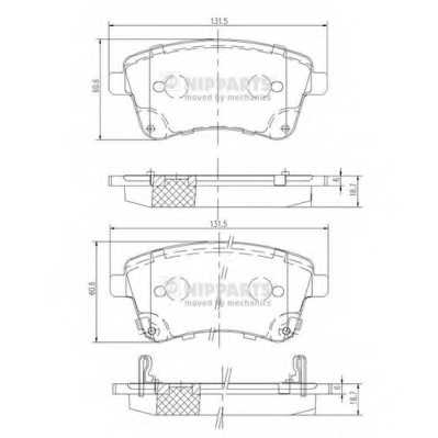 Колодки тормозные дисковые для KIA VENGA(YN) <b>NIPPARTS N3600331</b> - изображение