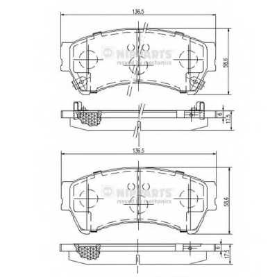 Колодки тормозные дисковые для MAZDA 6(GG,GH) <b>NIPPARTS N3603071</b> - изображение
