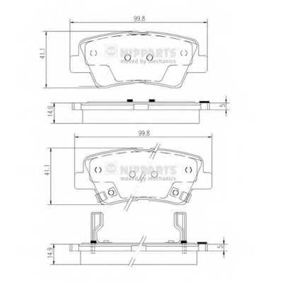 Колодки тормозные дисковые для HYUNDAI ACCENT, ELANTRA, GRANDEUR, i20, i30, i40 CW, i40, TUCSON, VELOSTER / KIA CARENS, CEE`D, CERATO KOUP, CERATO, OPIRUS, OPTIMA, RIO / SSANGYONG ACTYON SPORTS, ACTYON, KORANDO <b>NIPPARTS N3610519</b> - изображение